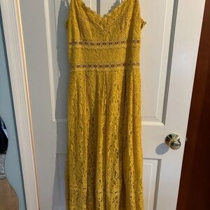 NSR women’s Elegant Yellow Lace Dress